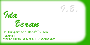 ida beran business card